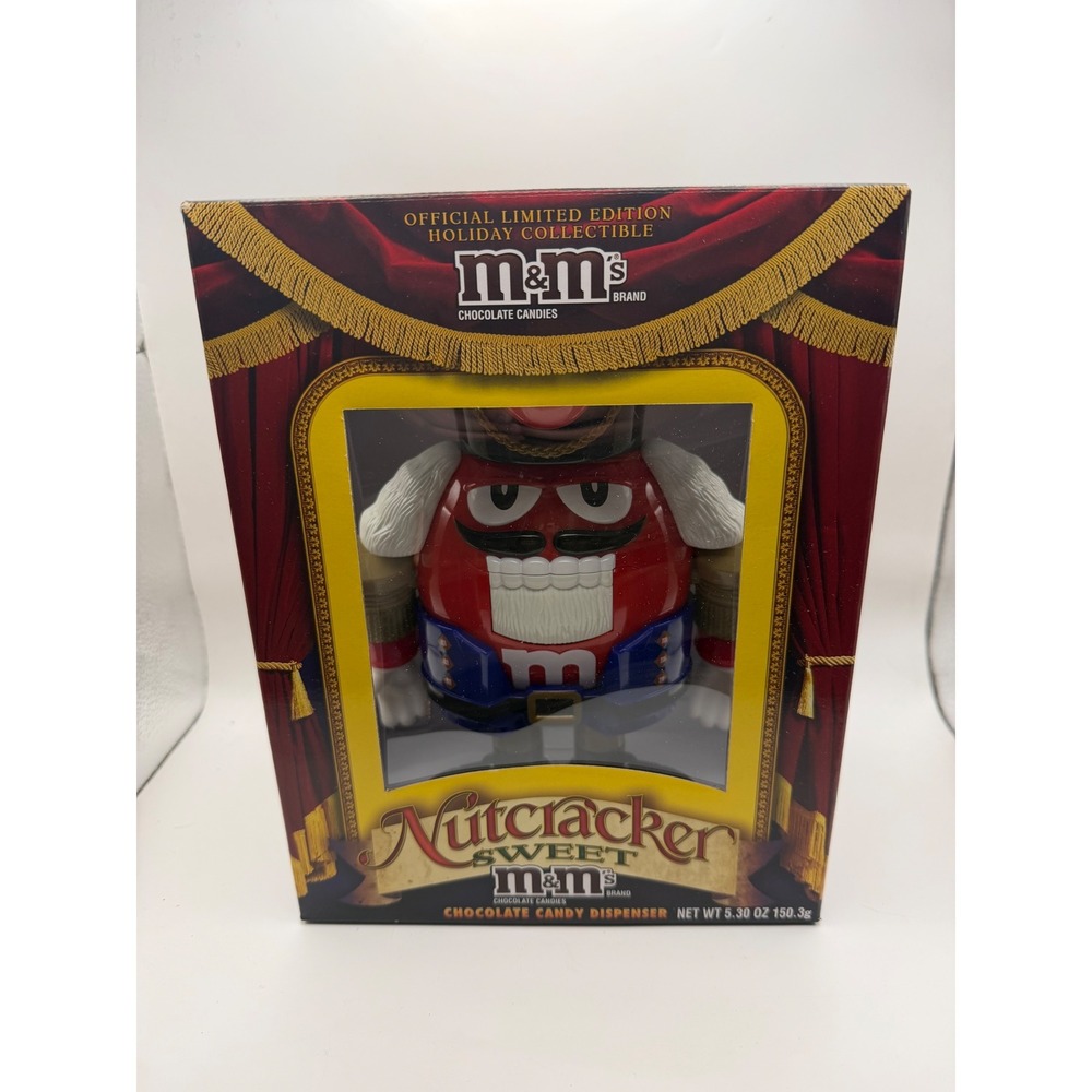 M&Ms Nutcracker Sweet Red Character Candy Dispenser Limited Edition Holiday New‎